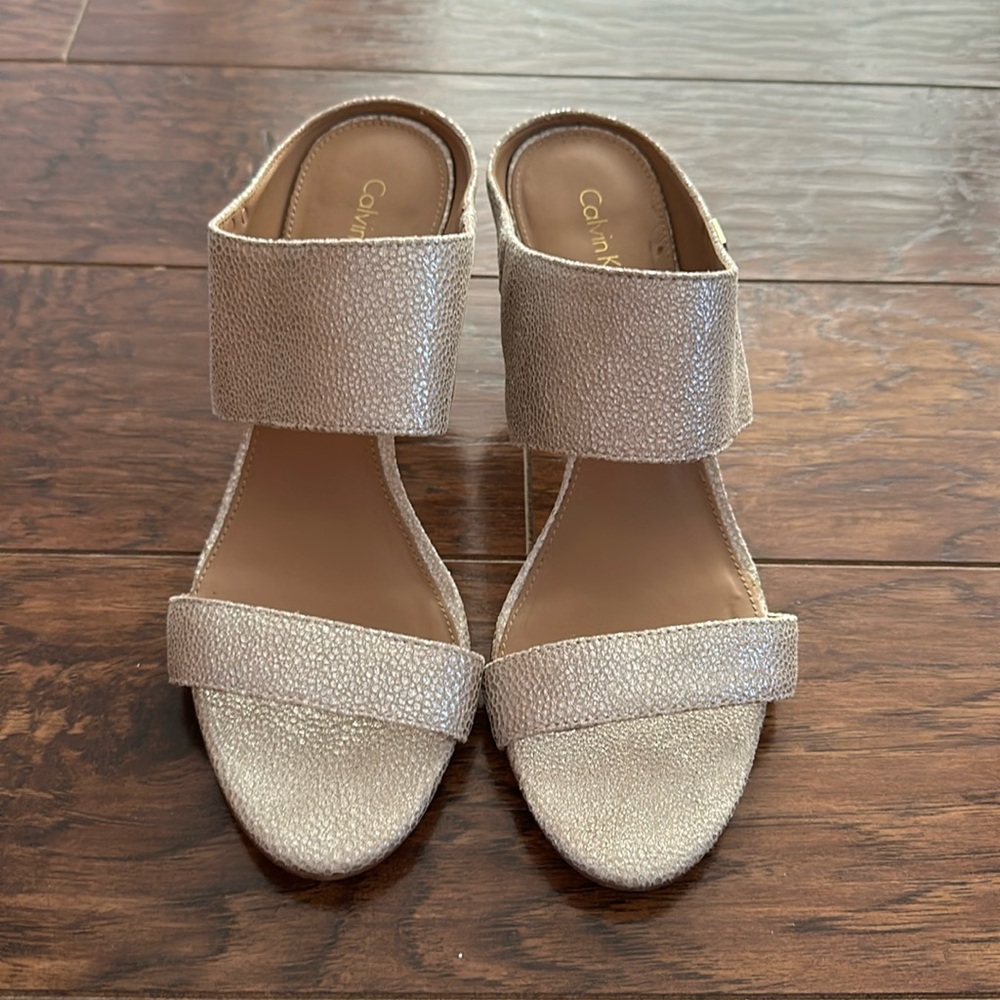 Calvin Klein gold heels